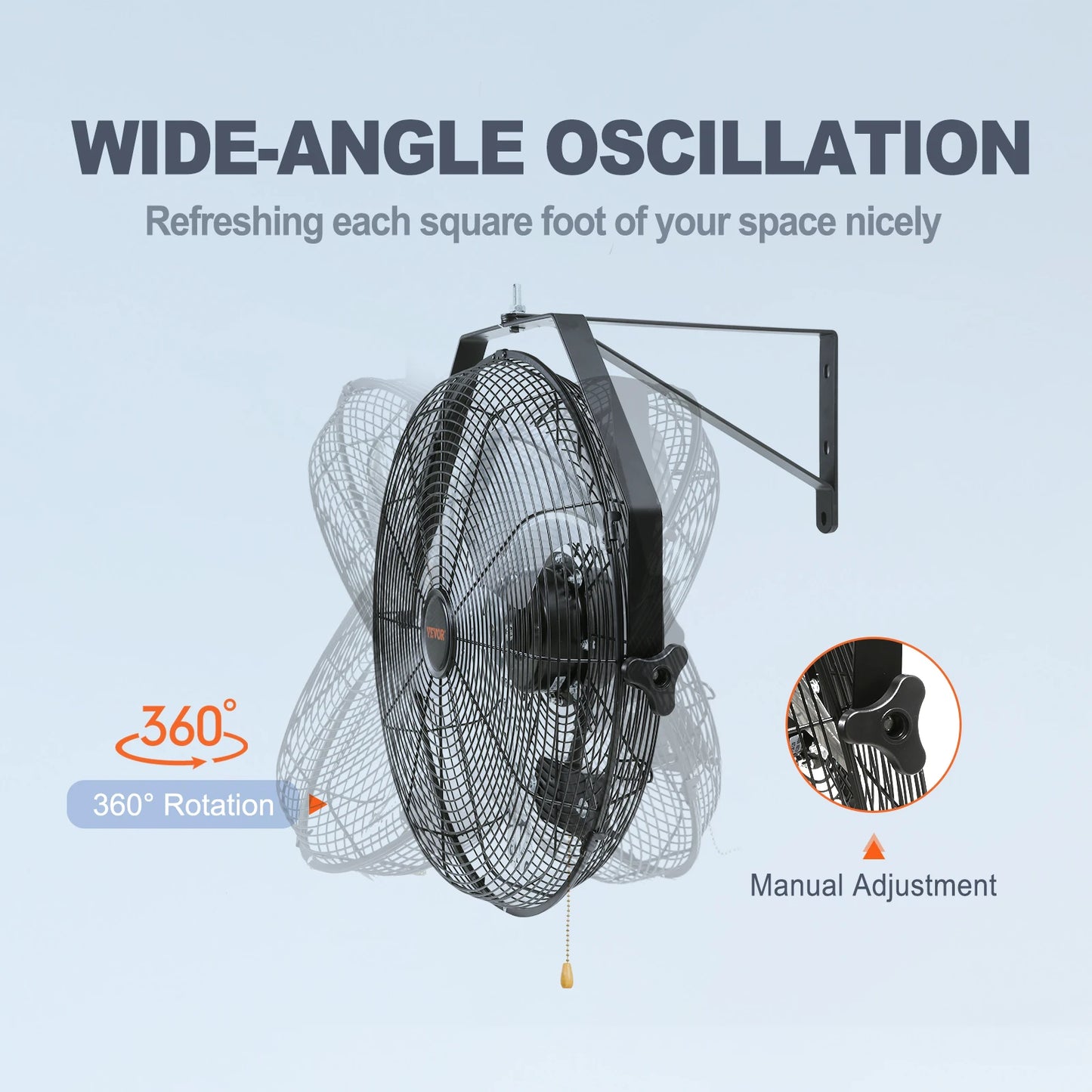 Wall Mount Fan High Velocity Waterproof Oscillating