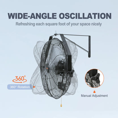 Wall Mount Fan High Velocity Waterproof Oscillating