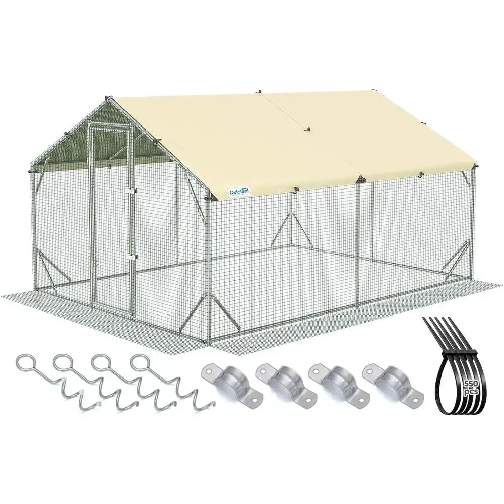 Heavy-Duty 12x9x6.6ft Outdoor Chicken Coop