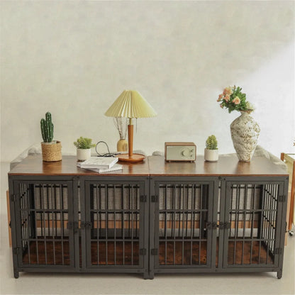 Double Dog Crate with Removable Divider Furniture