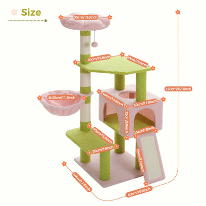 Flower Cat Tree Tower with Scratching Posts