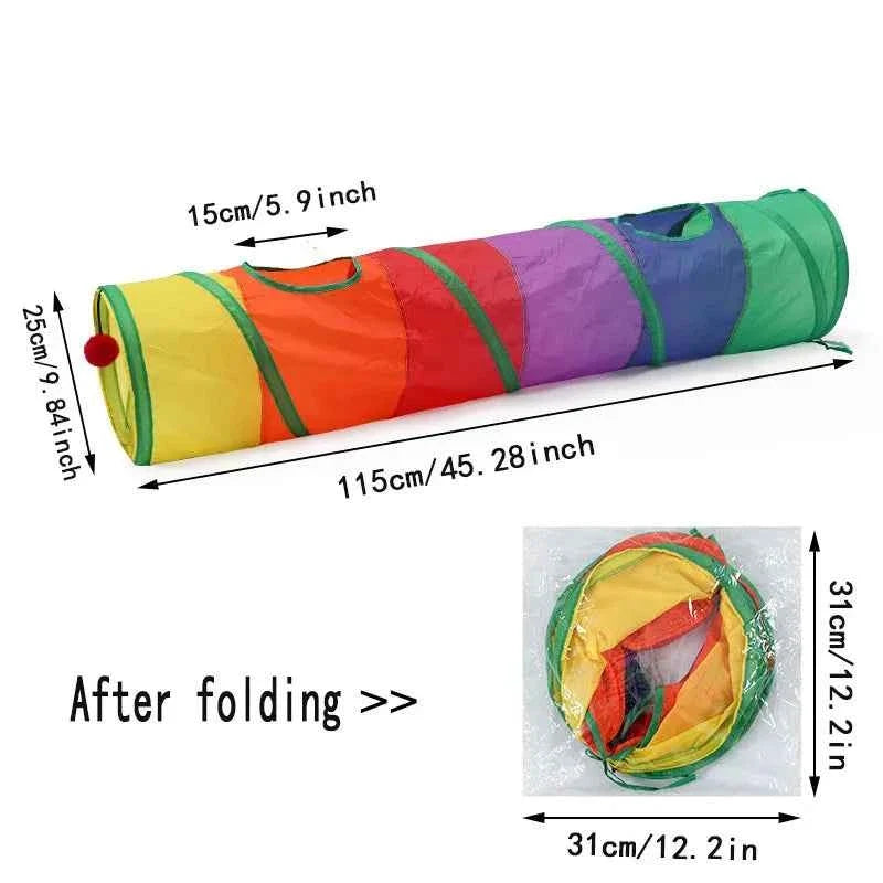 Foldable Cat Tunnel Toy – Breathable Indoor Play Tunnel for Cats