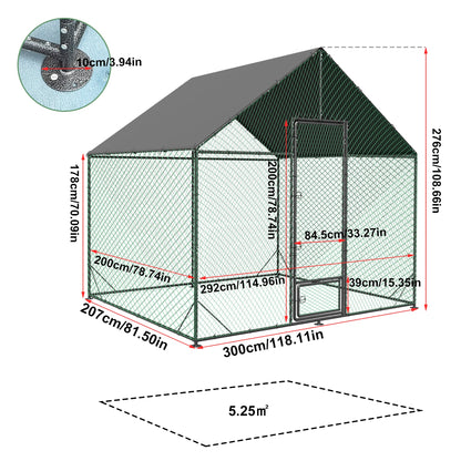 Large Metal Chicken Coop Duck Hen House
