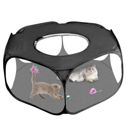 1pc Foldable Portable Pet Fence with Cover - Breathable Outdoor Playpen Suitable for Small Animals