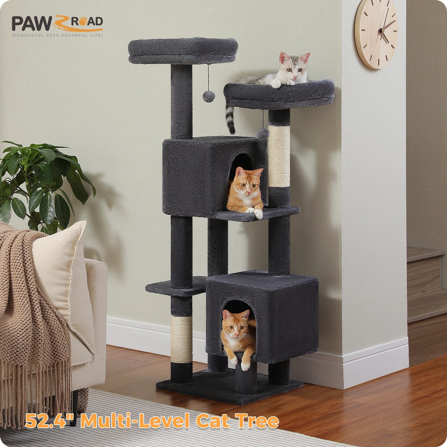 Cactus Cat Tree, 133cm Tower for Indoor