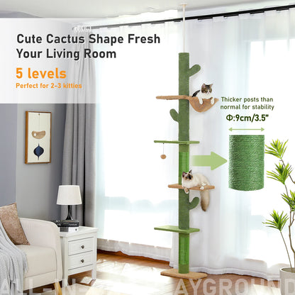 Cat Tree Floor to Ceiling Tower with Scratching Post,