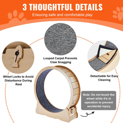 Wooden Cat Exercise Wheel Large Cat Treadmill