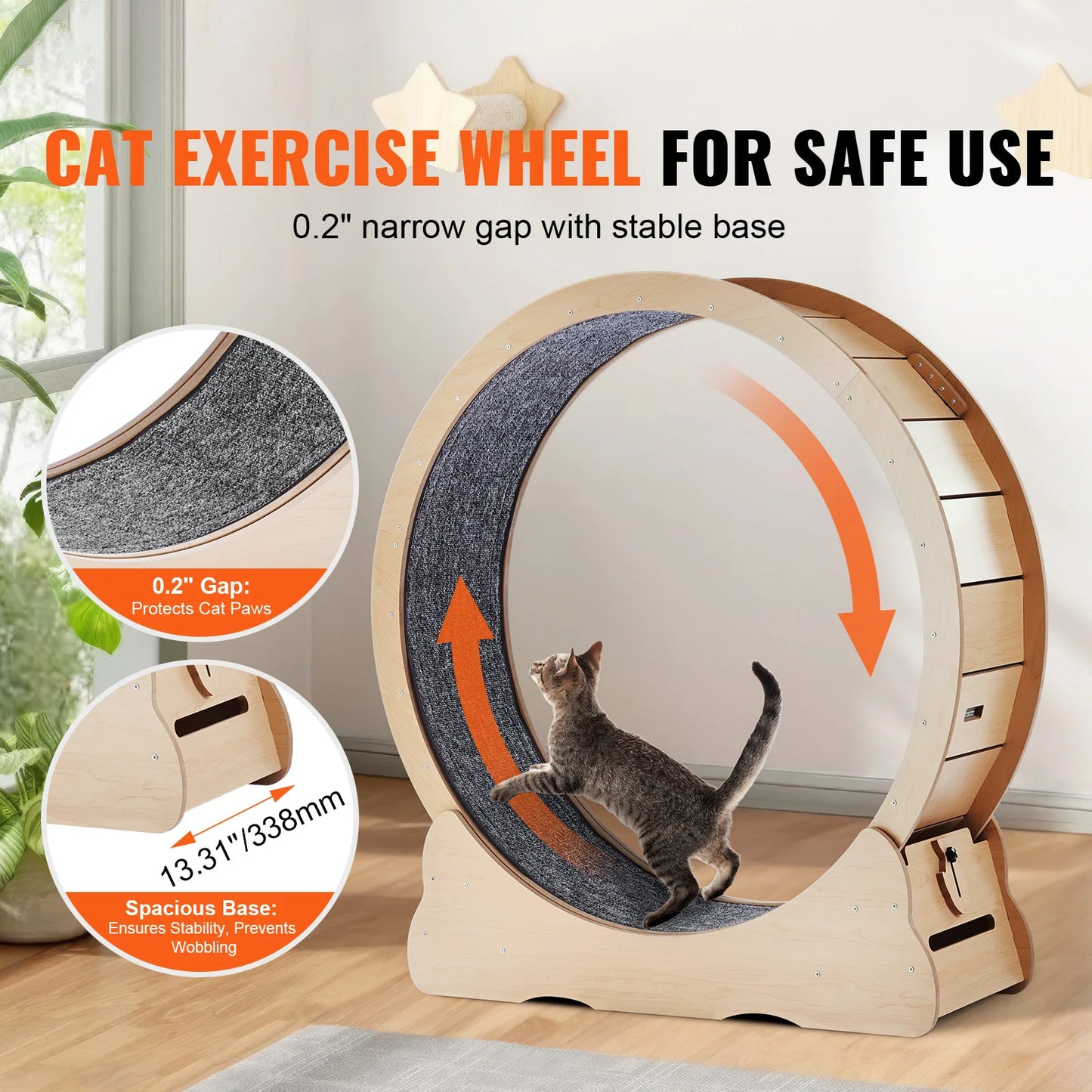 Wooden Cat Exercise Wheel Large Cat Treadmill
