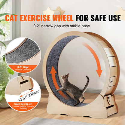 Wooden Cat Exercise Wheel Large Cat Treadmill