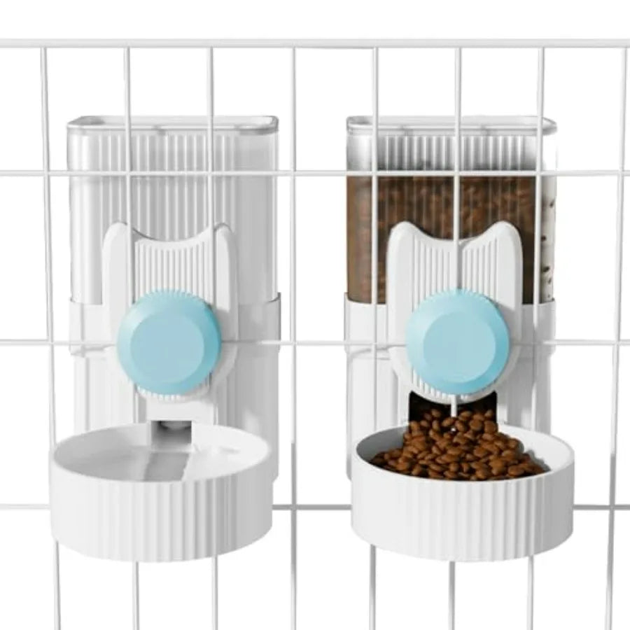 Hanging Cage Automatic Small Pet Food Bowl Water Bottle Dispenser,