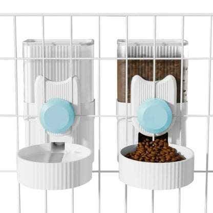 Hanging Cage Automatic Small Pet Food Bowl Water Bottle Dispenser,