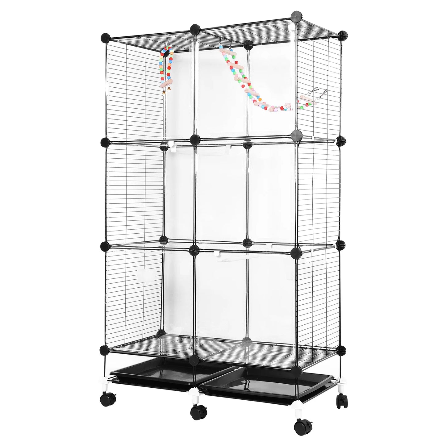 Big Bird Metal Parrot Cage w/Universal Wheel with Stand