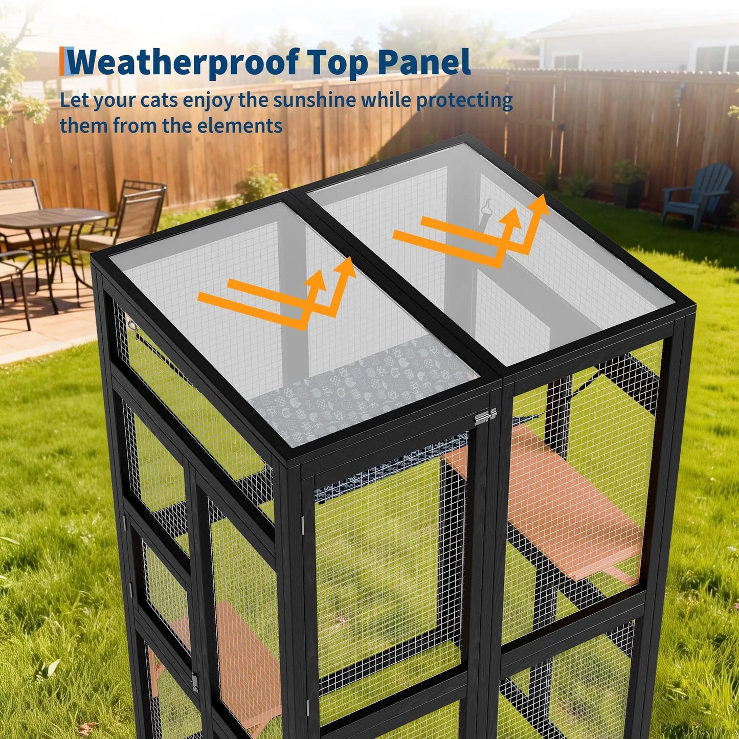 Large Wooden Catio Outdoor Cat Enclosure
