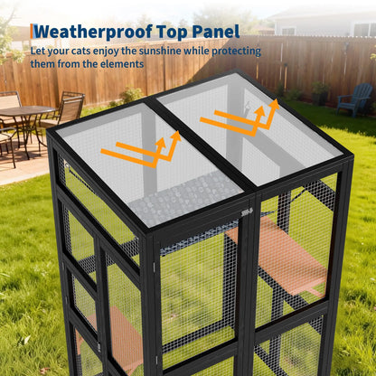 Large Wooden Catio Outdoor Cat Enclosure