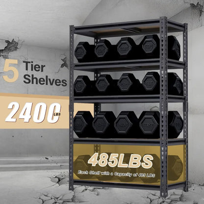 Metal Shelving Rack, 28''×12''×60'' 2400 lbs