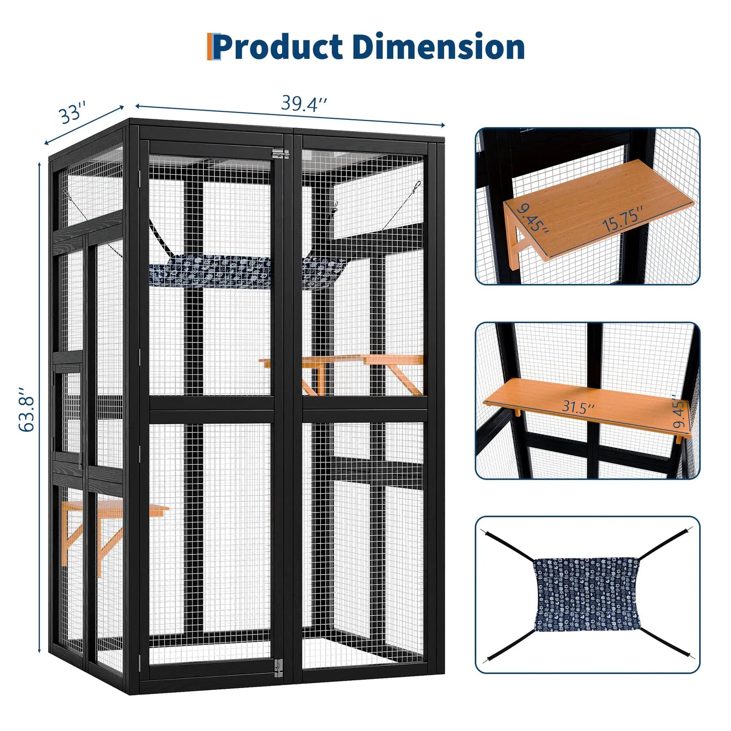 Large Wooden Catio Outdoor Cat Enclosure