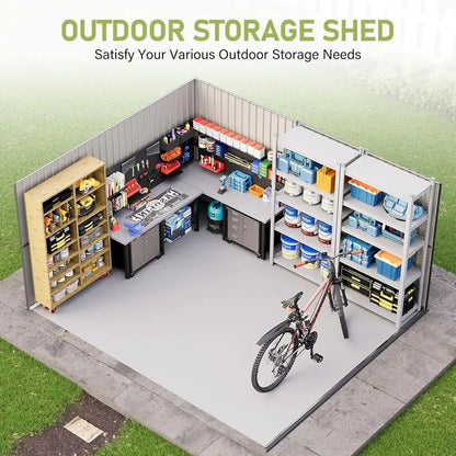 10 x 12 Outdoor Storage Shed with Lockable Door and 2 Windows,