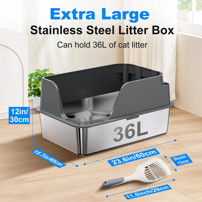 Stainless Steel Cat Litter Box,