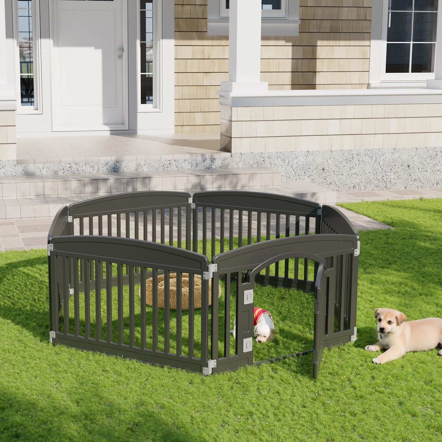 Plastic Dog Playpen 6 Panel 24IN Expandable Durable