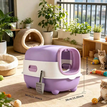 Cat Litter Box Large Enclosed Toilet