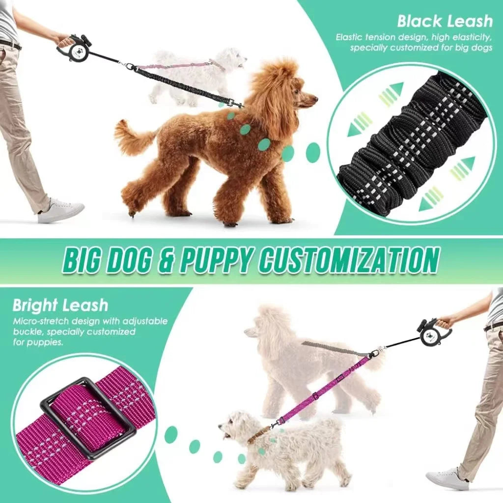 1.6ft Long Dual Dog Leash Attachment - Double Leashes