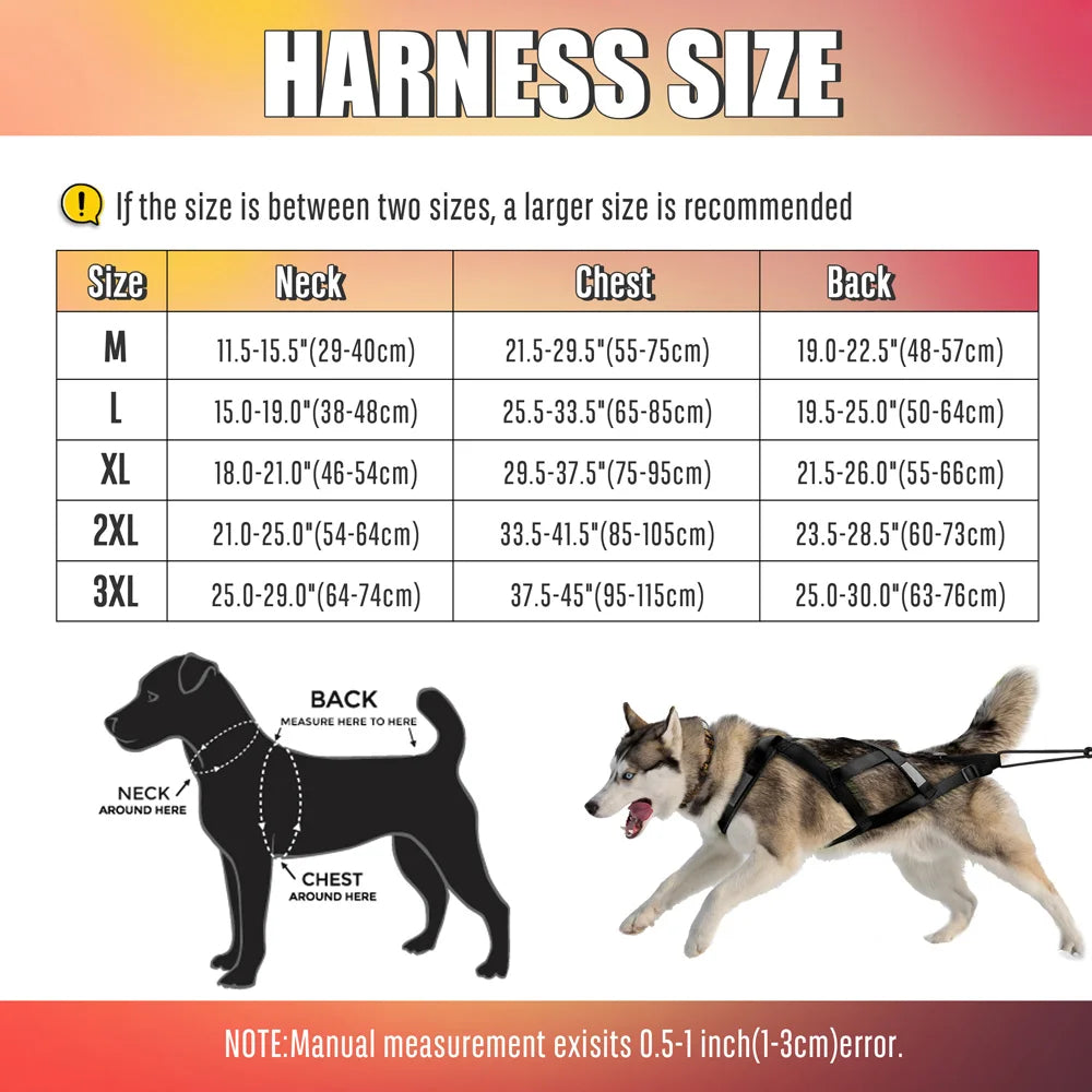 Dog Sledding Harness Reflective Weight Pulling Vest
