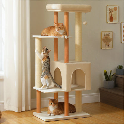 Modern Cat Tree for Indoor Cats, Multi-Level