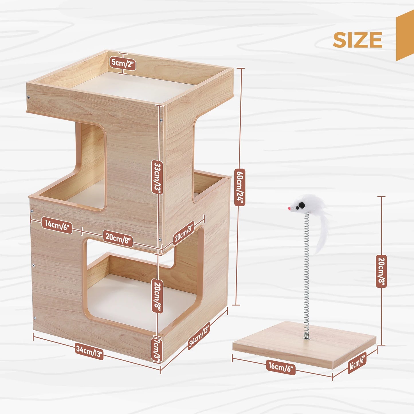 Wood Cat Condo House Bed Tree Tower