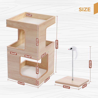 Wood Cat Condo House Bed Tree Tower