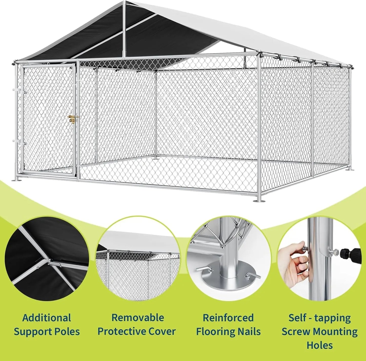 Large Dog Kennel Outdoor with Roof
