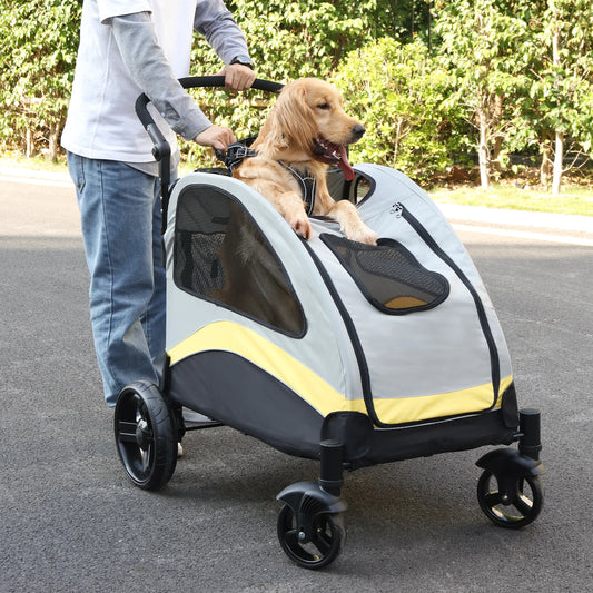 Large Dog Stroller 4 Wheel Pet Trolley