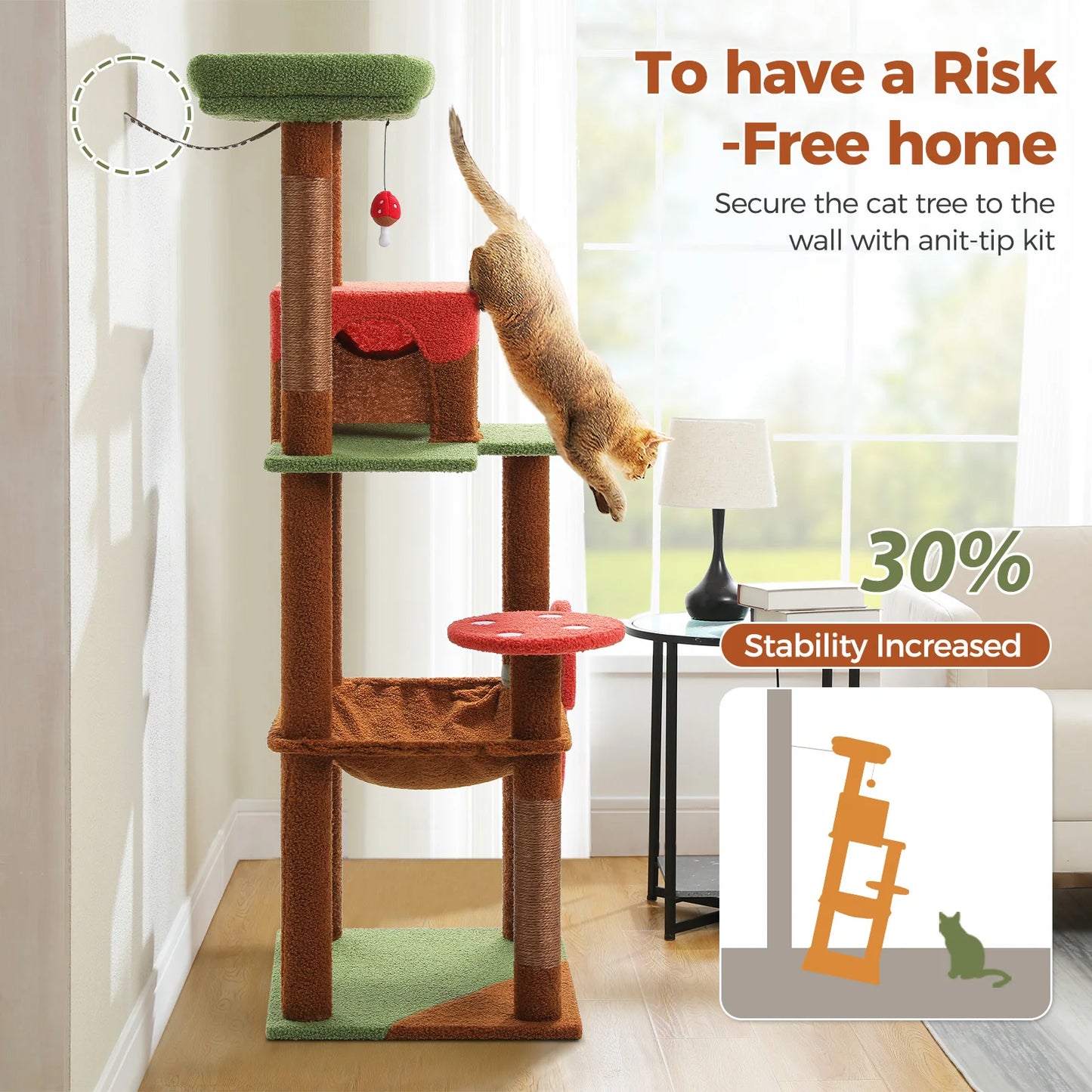 Multi-Level Cat Tree Tower with Condo Hammock