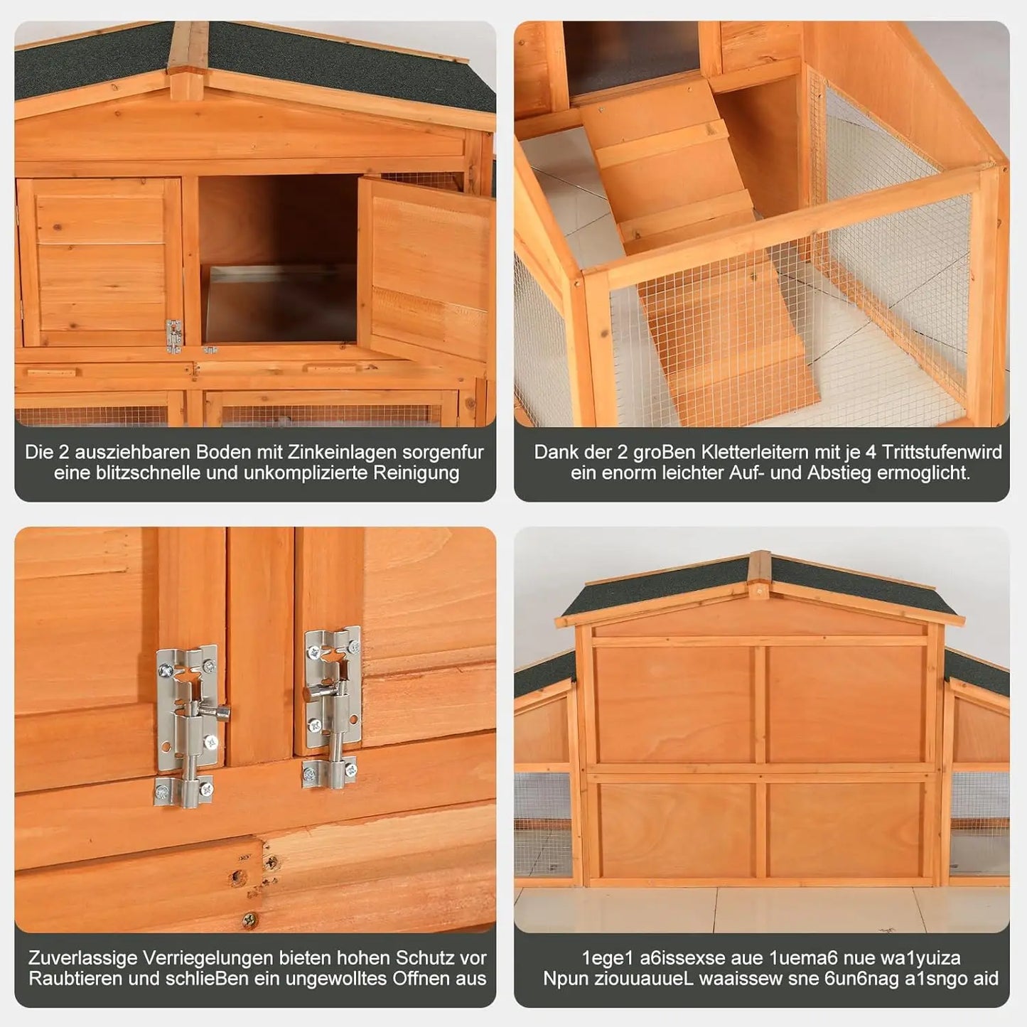Weatherproof Wooden Chicken Coop with Run