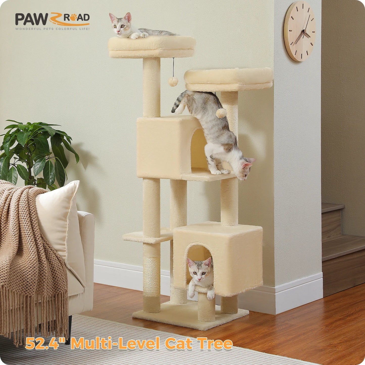 Road Cactus Cat Tree for Indoor Cats With Scratching Posts