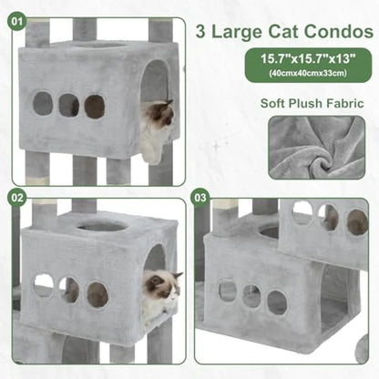 Cat Tree for 20lbs + 71.7'' Heavy Duty