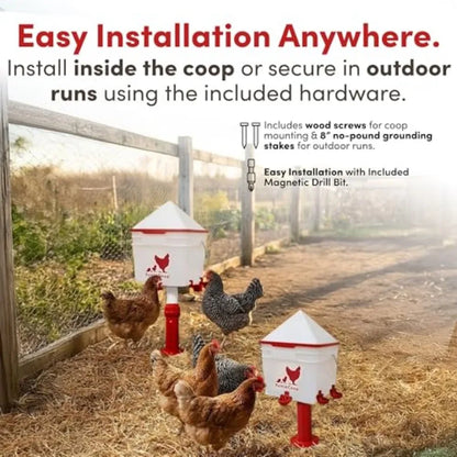 2 Gallon Chicken Waterer with 4 Auto-Fill Cups
