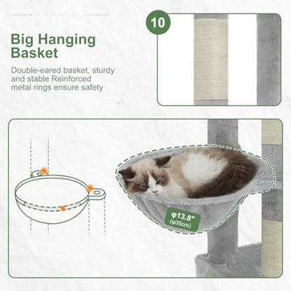 Cat Tree for 20lbs + 71.7'' Heavy Duty