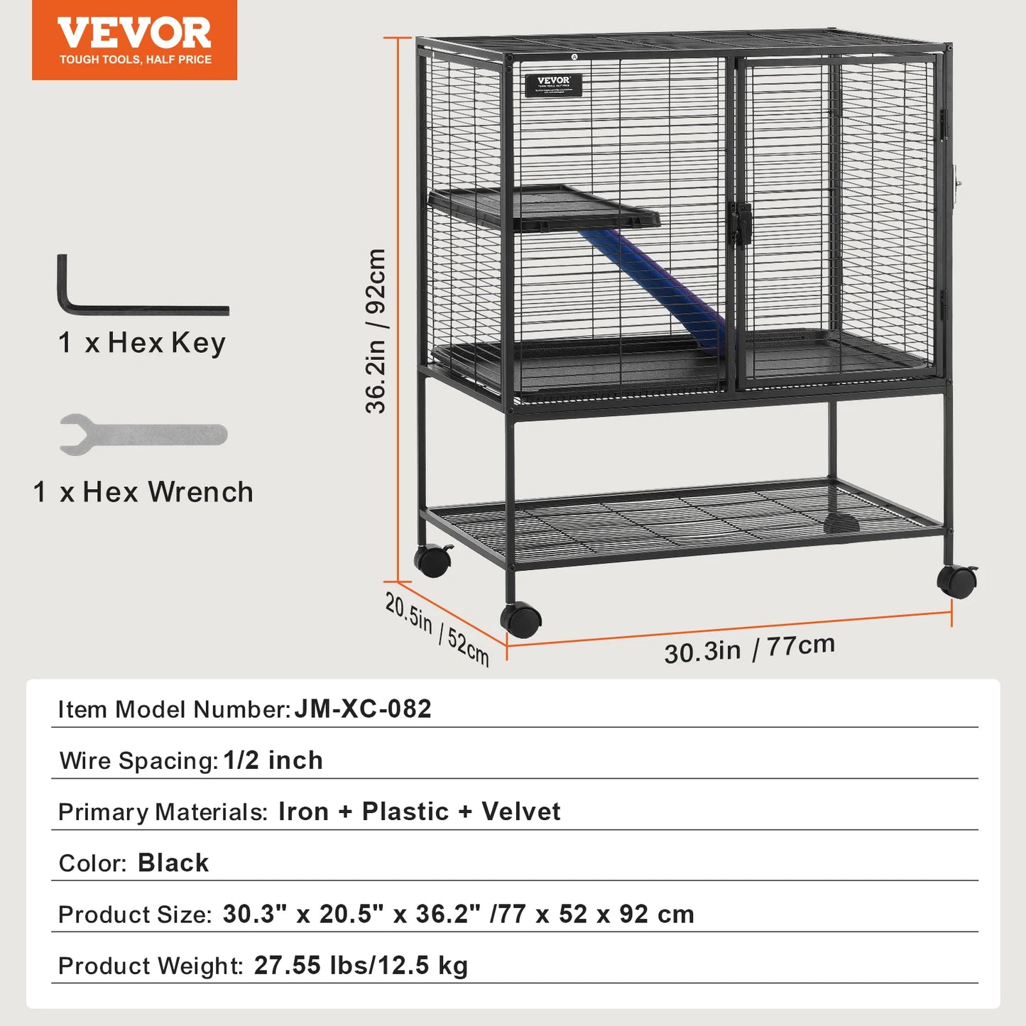 Rolling Metal Ferret Cage Large 4-Tier Critter