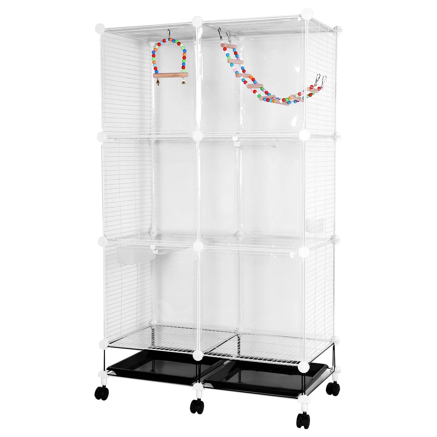 Big Bird Metal Parrot Cage w/Universal Wheel with Stand