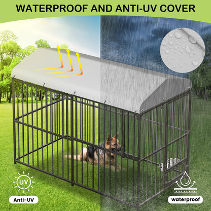 8x4x6FT Large Galvanized Metal Doghouse Outdoor
