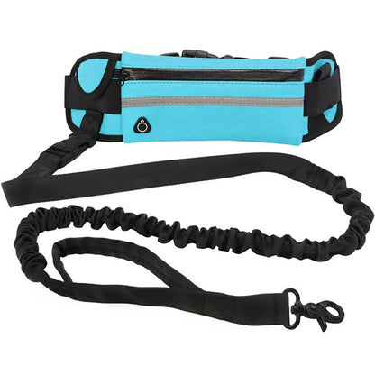 Hands Free Reflective Dog Leash Waist Bag Retractable