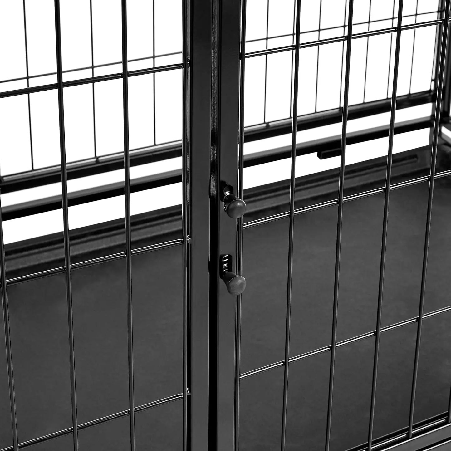 Portable Stackable Dog Kennel, Black, 48.2" L x 37.8" W x 42.5" H