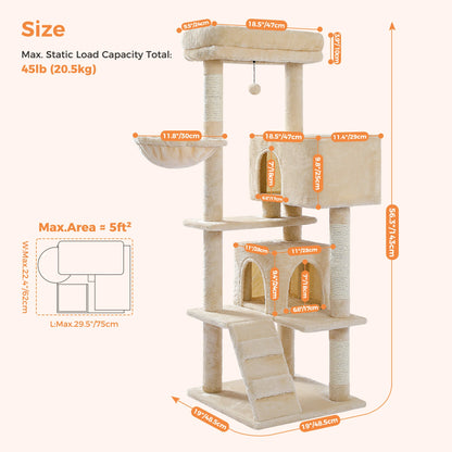 Cat Tree Tower with condo, House, Perch, Hammock,