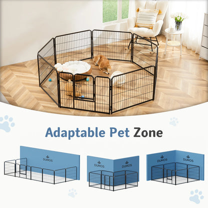 Metal 8 Panels Dog Playpen Fence 24 Inch to 32 Inch