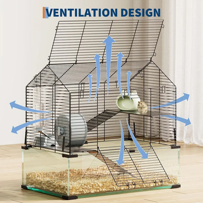 3 Tiers Large Hamster Enclosure, Metal Enclosure
