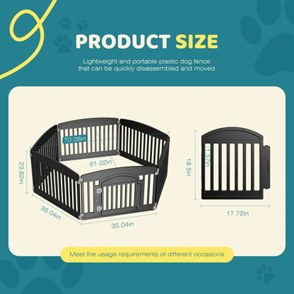 Plastic Dog Playpen 6 Panel 24IN Expandable Durable