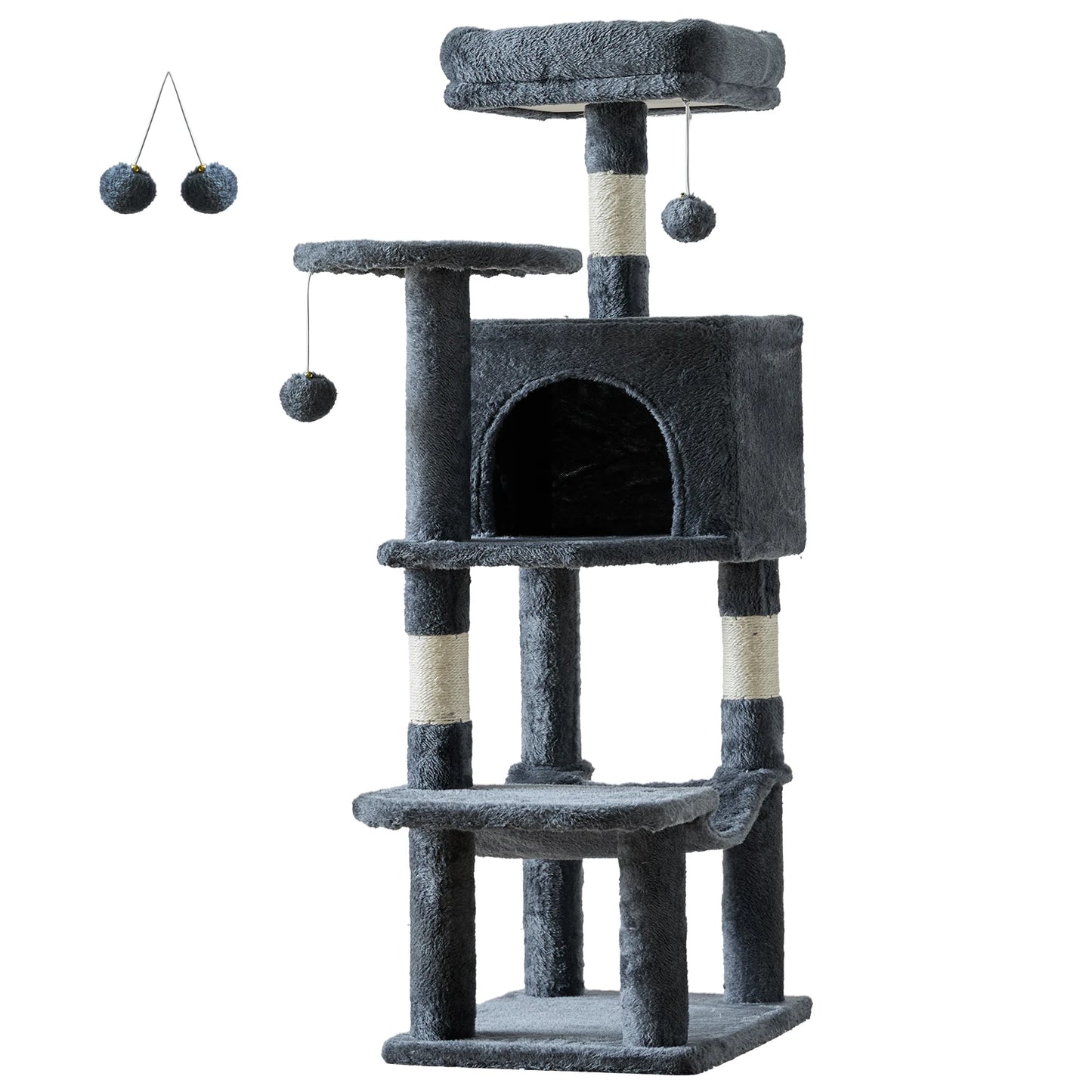 44In Cat Tree Climbing Tower, Scratching Posts, Condo, Perch