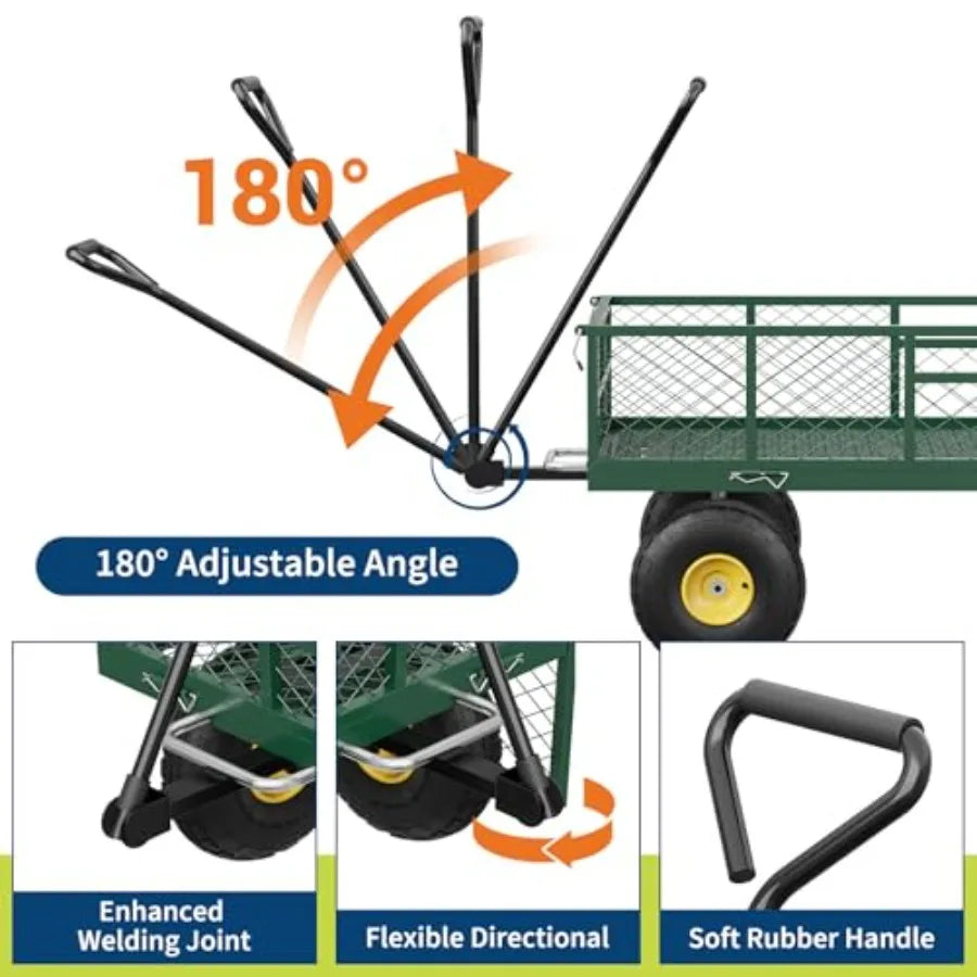 Garden dump cart for backyard and farm