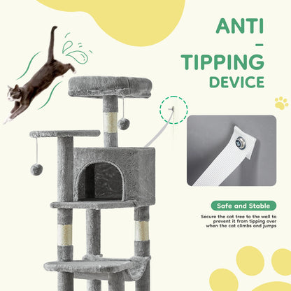 44In Cat Tree Tower w/condo, w/ Sisal Scratching Posts
