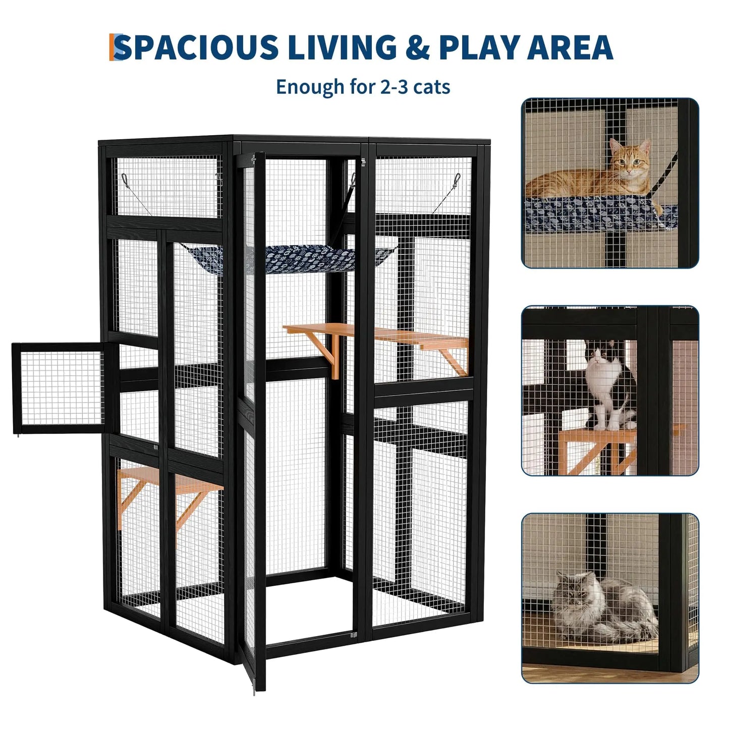 Large Wooden Catio Outdoor Cat Enclosure